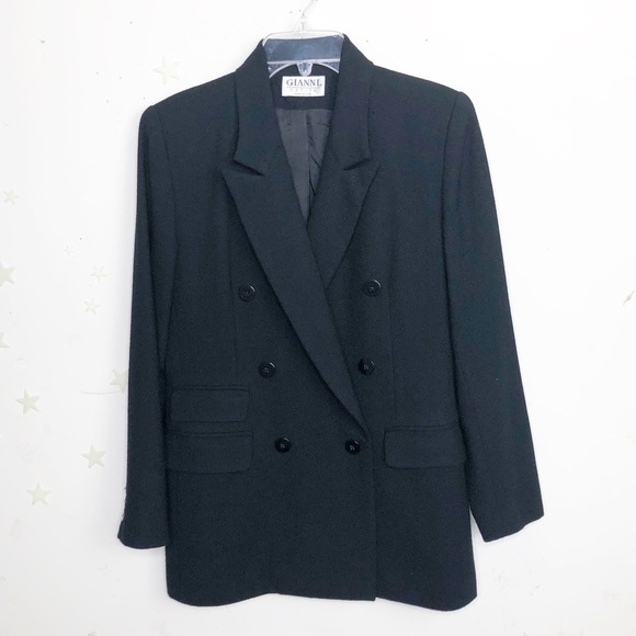 GIANNI petite black double breasted jacket - Picture 7 of 7